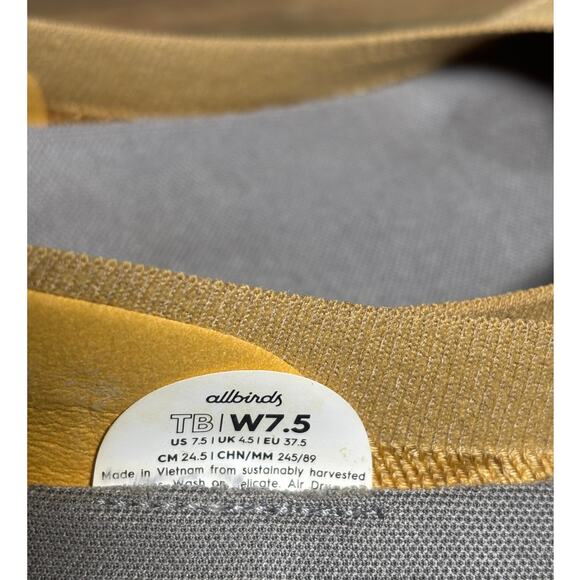 All Birds Dark Yellow Textile Flats size 7.5 W - Picture 7 of 8